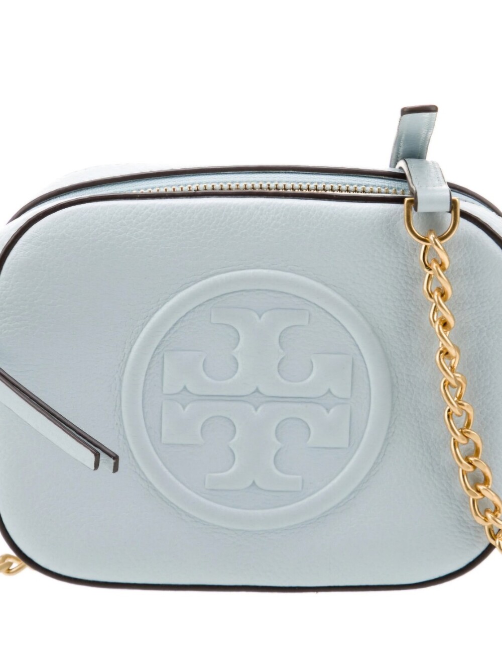 Tory Burch Perry Bombe Mini Pebbled Leather Bag Cloud Blue NWT